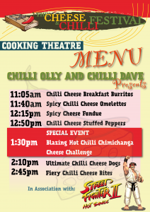 Cheese and Chilli Festival Cooking Theatre Schedule
