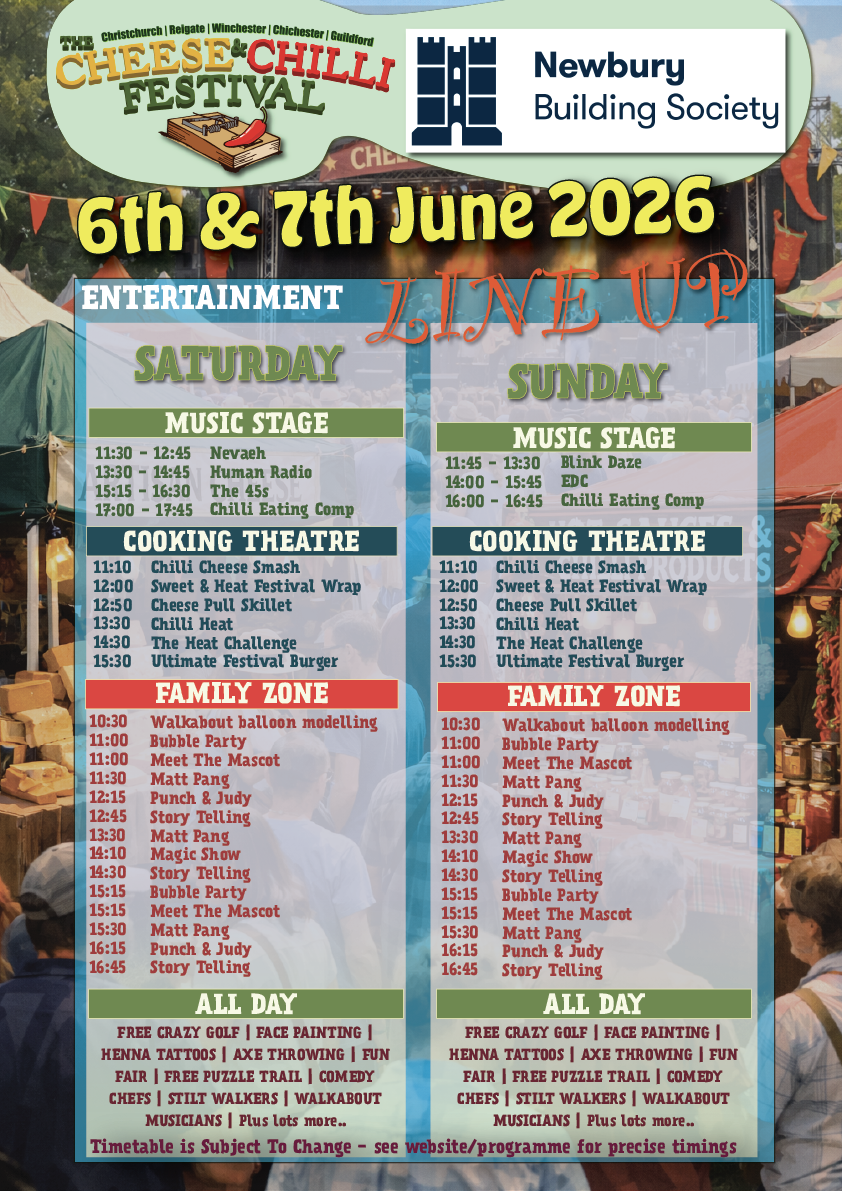 Winchester Cheese and Chilli Festival Schedule